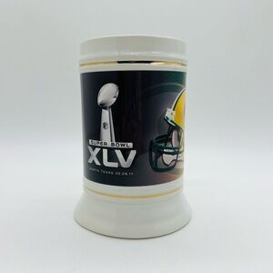 SUPER BOWL XLV STEELERS VS GREEN BAY PACKERS 2011 LARGE BEER MUG